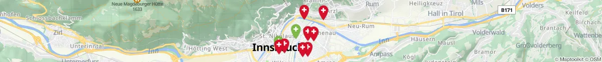 Kartenansicht für Apotheken-Notdienste in der Nähe von Mühlau (Innsbruck  (Stadt), Tirol)